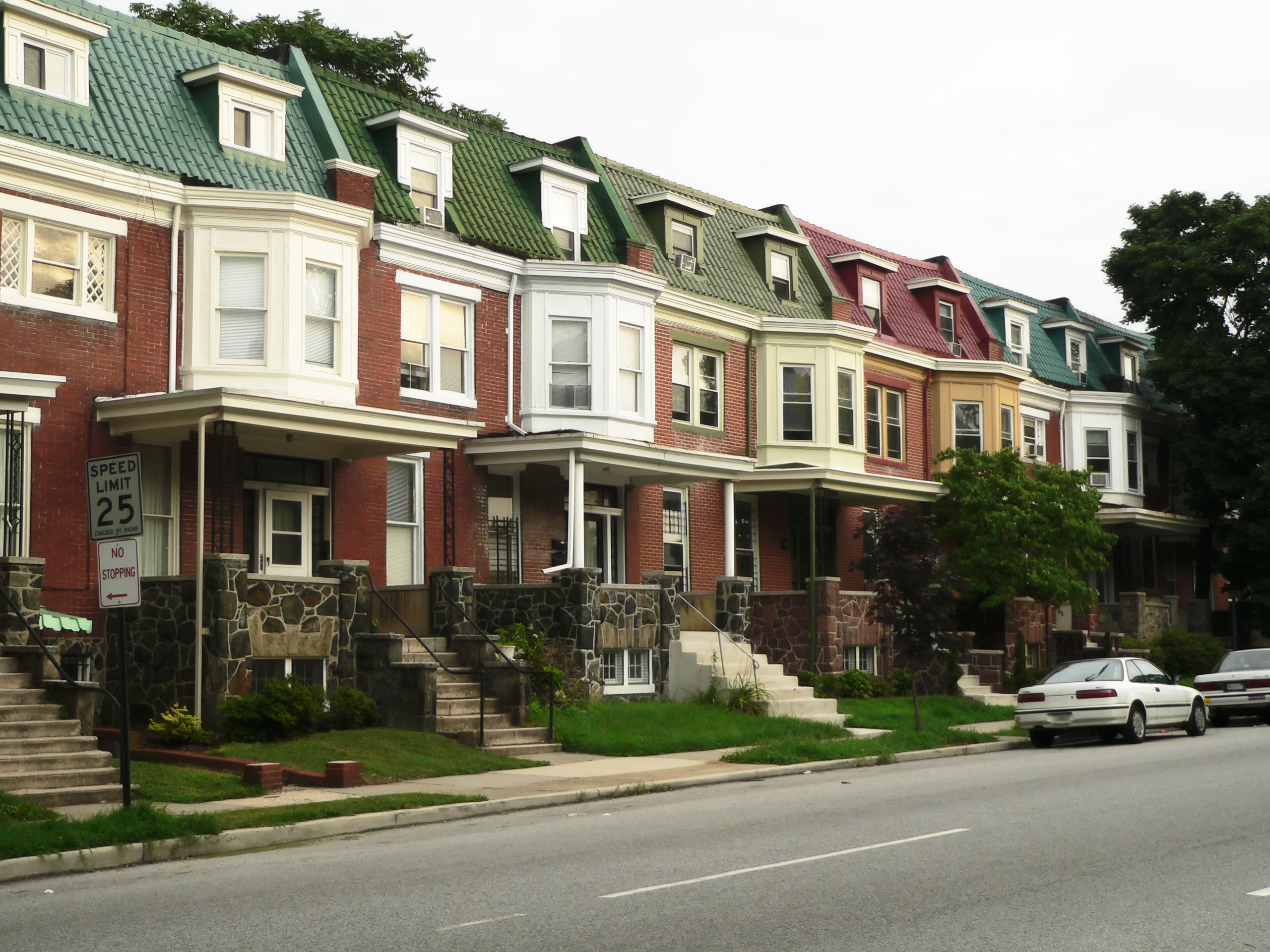 Townhomes,,Typical,Of,Baltimore,,Maryland,,Usa