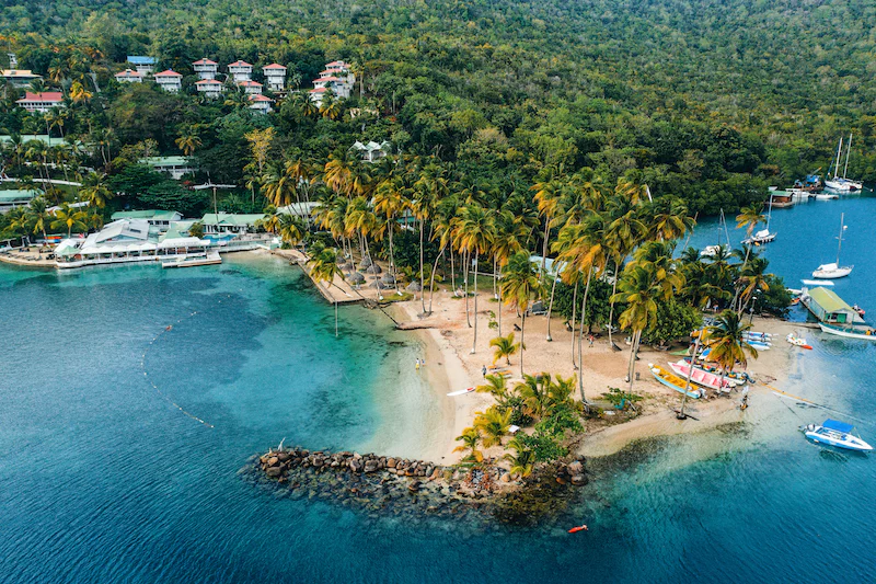 beautiful peninsula in Saint Lucia